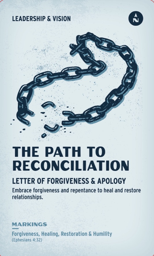 Printed front of The Path to Reconciliation