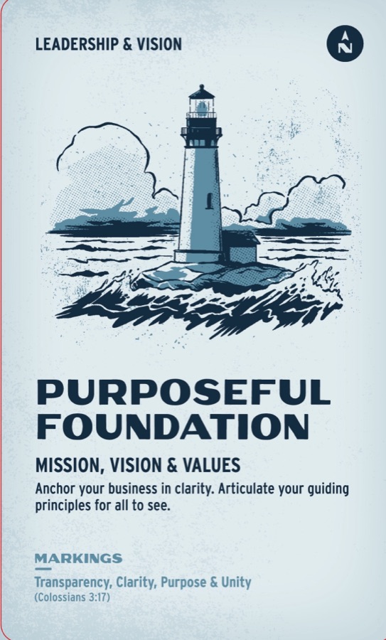 Printed front of Purposeful Foundation