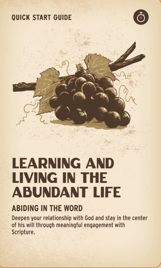 Printed front of Learning and Living in the Abundant Life