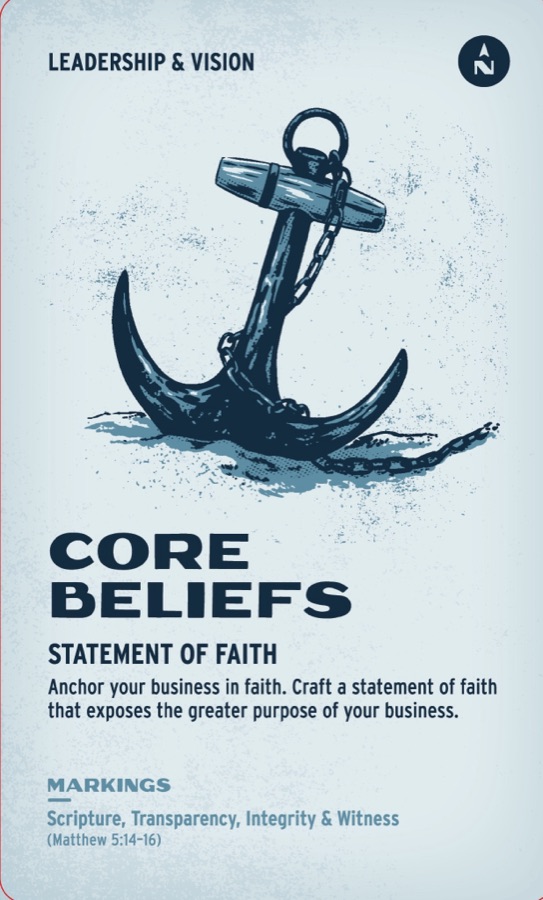 Printed front of Core Beliefs
