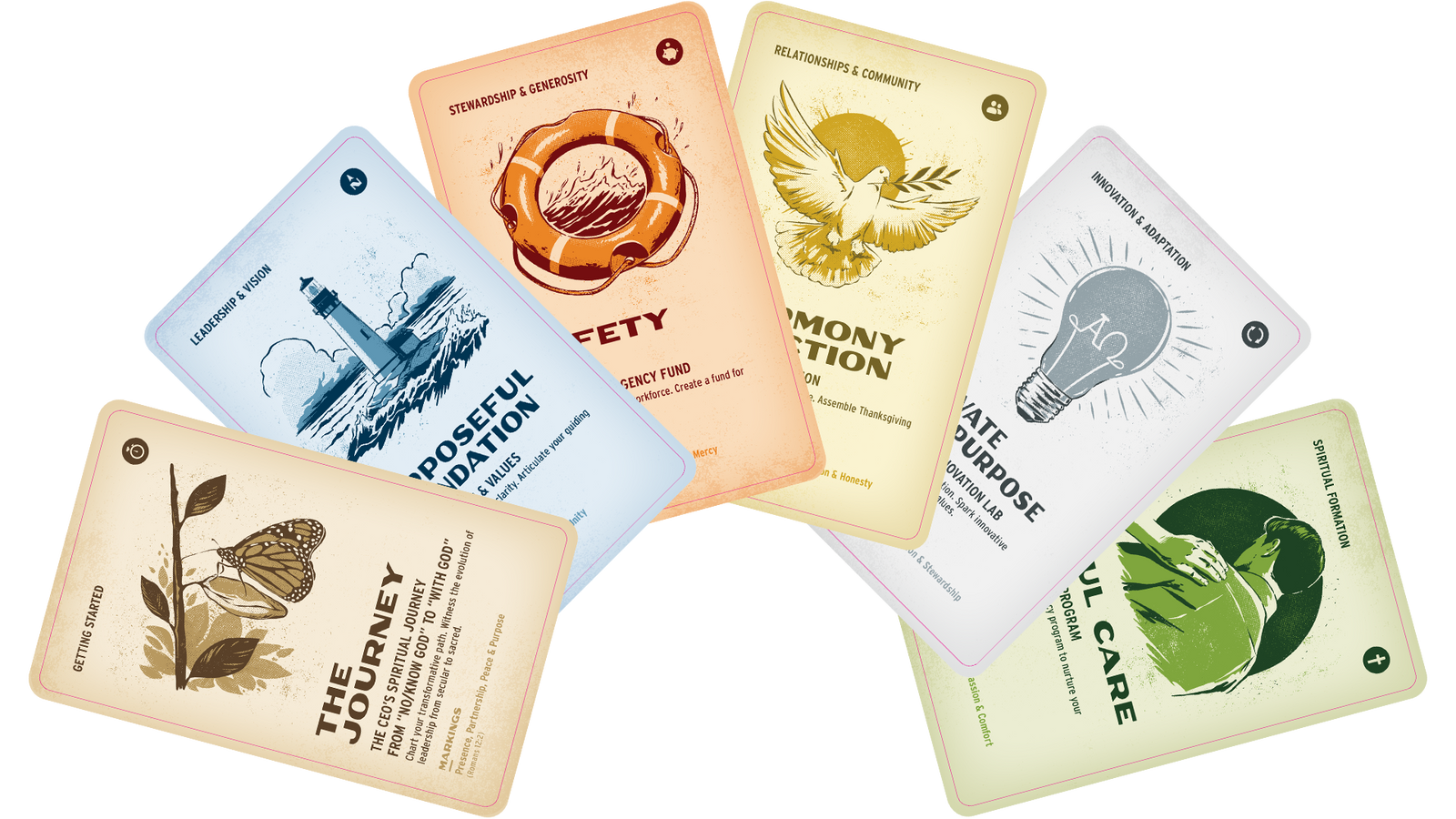 A fan of Kingdom Culture Field Guide cards