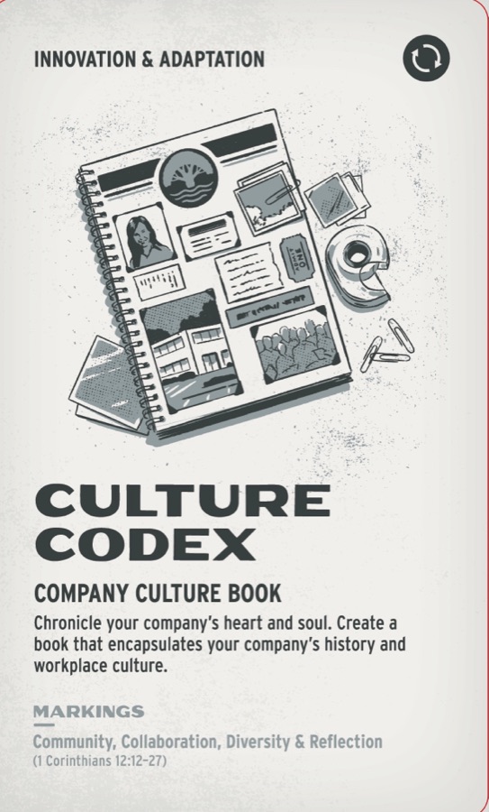 Printed front of Culture Codex