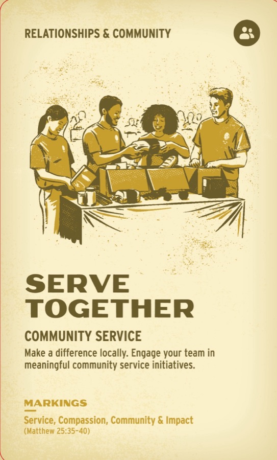 Printed front of Serve Together