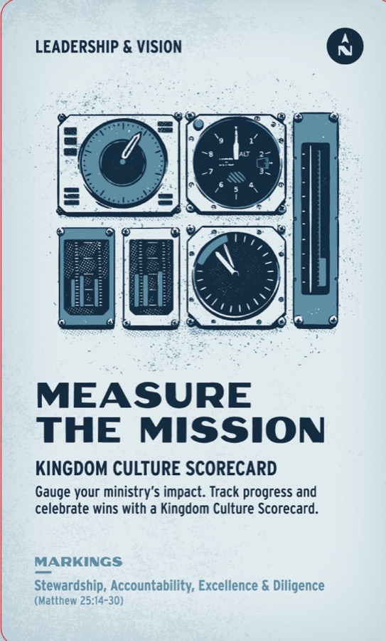 Printed front of Measure the Mission