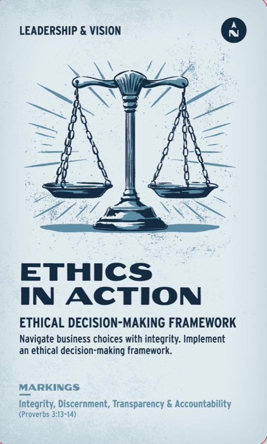 Printed front of Ethics in Action