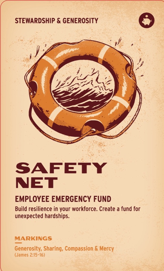 Printed front of Safety Net