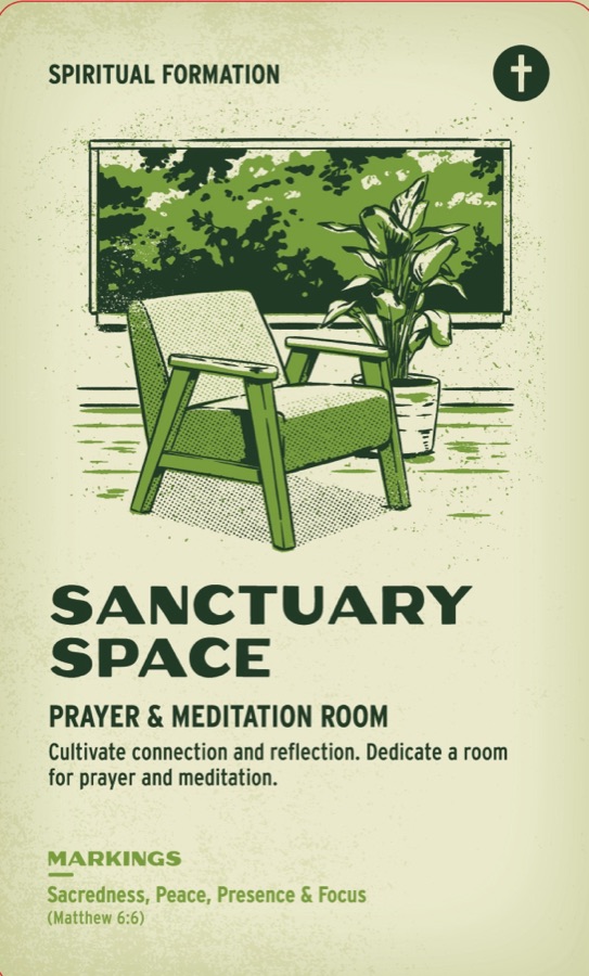 Printed front of Sanctuary Space