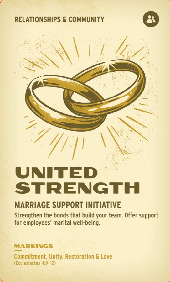 Printed front of United Strength