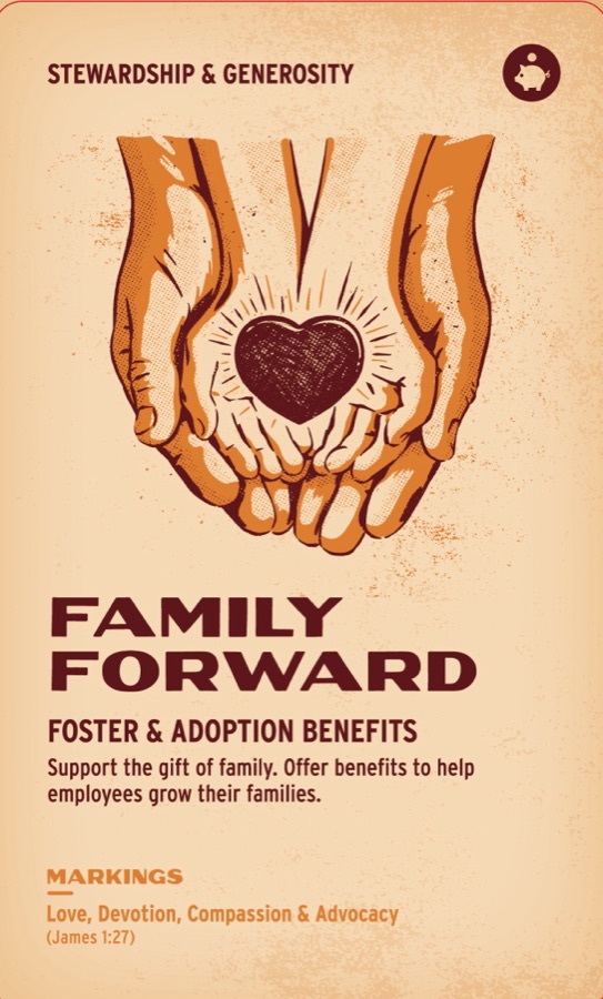 Printed front of Family Forward